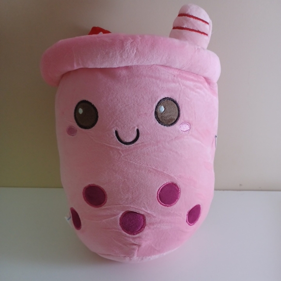 Boba Tea Plush Cup Shape Soft & Squishy Squishmallow Strawberry - Picture 1 of 8